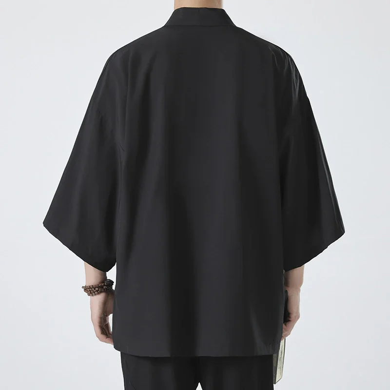 kimono hommes cape kimono para hombre manteau noir cape blanche chemise de plage été haori hommes unisexe samouraï vêtements hommes japonais kimono hommes cape kimono para hombre manteau noir cape blanche chemise de plage été haori hommes unisexe samouraï vêtements hommes japonais