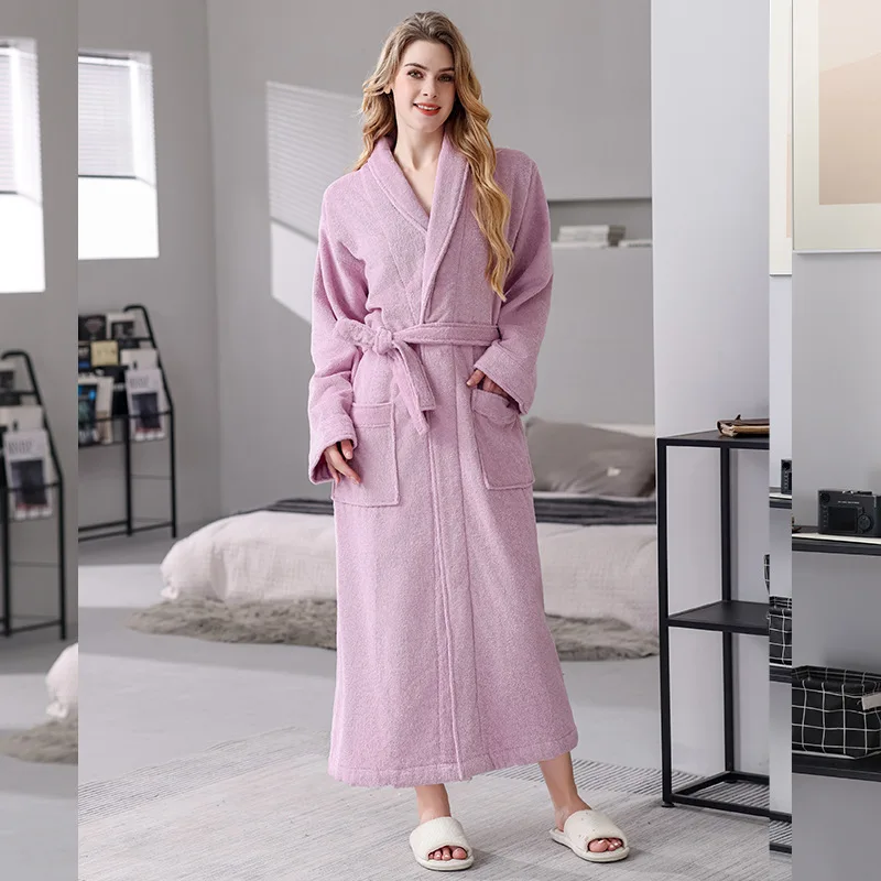 peignoir kimono 100% coton pour homme, grande taille, observateur, long, absorption, après la douche, vêtements de nuit peignoir kimono 100% coton pour homme, grande taille, observateur, long, absorption, après la douche, vêtements de nuit