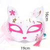 demi masque de chat anime demon slayer, masque enraciné, peint à la main, cosplay japonais, festival rave, accessoires de fête