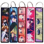 Porte-clés brodé avec étiquette prédire pour femme, porte-clés mignon, voiture d&rsquo;anime japonais, roman prédire, accessoires de bijoux à la mode, cadeaux