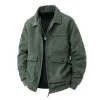 hommes hiver veste décontractée vêtements d'extérieur hommes veste en velours côtelé printemps col rabattu veste multi poches mode coréenne