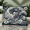 Kanagawa – sac de rangement à motifs créatifs de style japonais, sac à cosmétiques pour dames, sac de lavage en toile à fermeture éclair, sac à cosmétiques Kanagawa – sac de rangement à motifs créatifs de style japonais, sac à cosmétiques pour dames, sac de lavage en toile à fermeture éclair, sac à cosmétiques