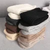 femmes chaussettes longues cachemire femmes botte solide laine cuisse bas maigre décontracté coton sur genou haut moelleux femme longue chaussette