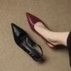 2025 nouvelles sandales d'été sandales à bout pointu en cuir véritable femmes chaussures à la main gladiateur dames chaussures talon aiguille haut
