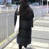 manteau coréen en coton pour femme, veste d'hiver longue et décontractée, style pain, vêtements d'extérieur, longueur aux genoux, pardessus coupe ample et confortable