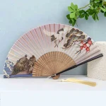 Éventail pliant de Style chinois, squelette en bambou, artisanat traditionnel, Style ancien, élégant avec pompon, éventail de danse Hanfu Éventail pliant de Style chinois, squelette en bambou, artisanat traditionnel, Style ancien, élégant avec pompon, éventail de danse Hanfu