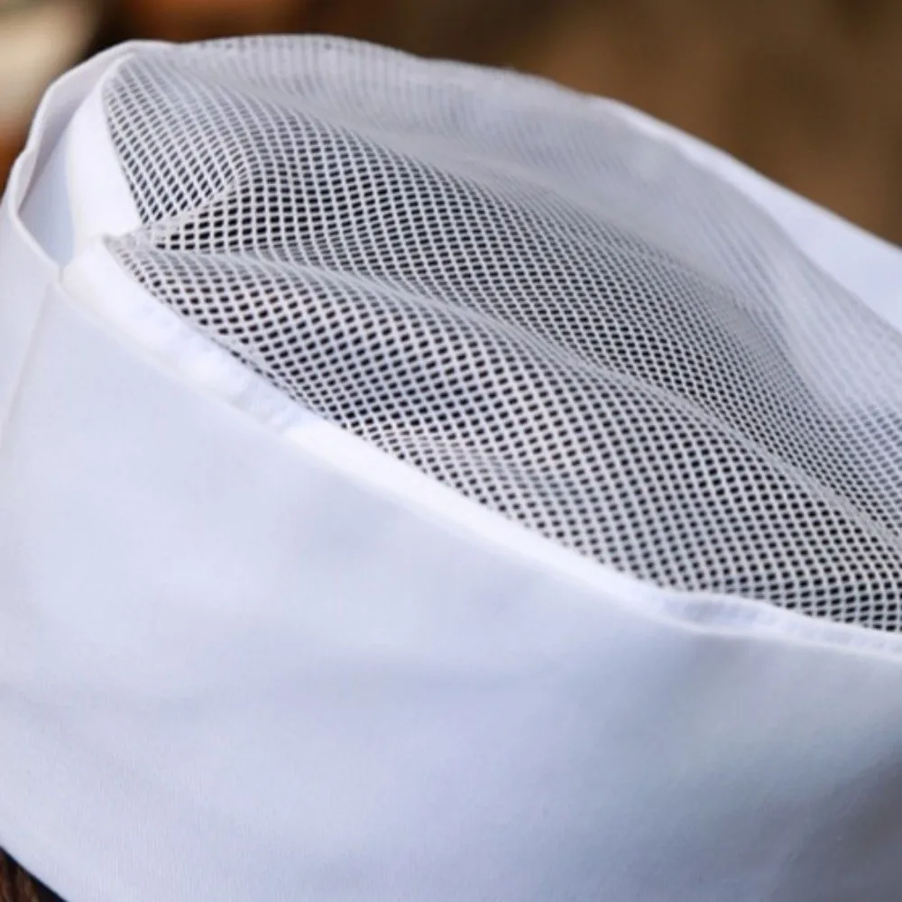 casquette à sushi respirante de style japonais, chapeau de chef en maille résistante à l'usure, confortable, noir, à dessus plat, pour café casquette à sushi respirante de style japonais, chapeau de chef en maille résistante à l'usure, confortable, noir, à dessus plat, pour café