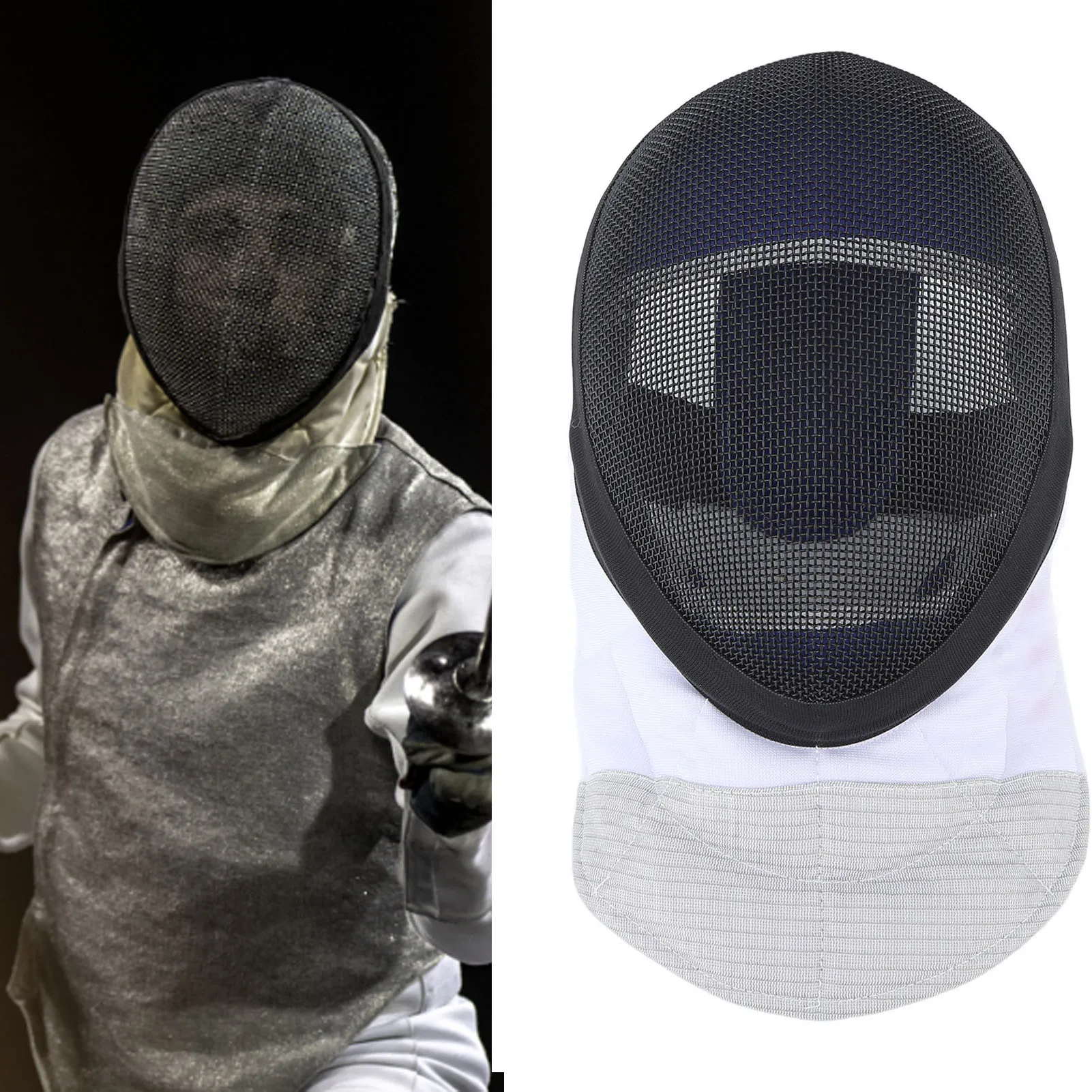 masque d'escrime masque de sport d'escrime casque de protection d'escrime avec bavoir rembourré pour la pratique quotidienne et la compétition noir masque d'escrime masque de sport d'escrime casque de protection d'escrime avec bavoir rembourré pour la pratique quotidienne et la compétition noir