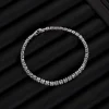 luxe hiphop glacé 4mm cubique zircone cristal tennis bracelets pour femme hommes couleur or argent couleur bracelet chaîne bijoux