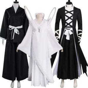 Anime FantrenforKuchiki Rukia Cosplay Costume pour adultes, Kurosaki Ichigo, manteau Kimono, pantalon, ceinture, tenues, Halloween, carnaval, fête, trempé Anime FantrenforKuchiki Rukia Cosplay Costume pour adultes, Kurosaki Ichigo, manteau Kimono, pantalon, ceinture, tenues, Halloween, carnaval, fête, trempé