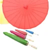 parapluie en papier coloré de style chinois, 20/30/40cm, artisanat de bricolage, peinture à l'huile sur papier, poignée en bambou, parasol oriental pour fête