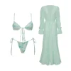 maillot de bain bikini avec couverture ensemble bikini brésilien maillots de bain pour femmes sexy dégradé licou maillot de bain été femme