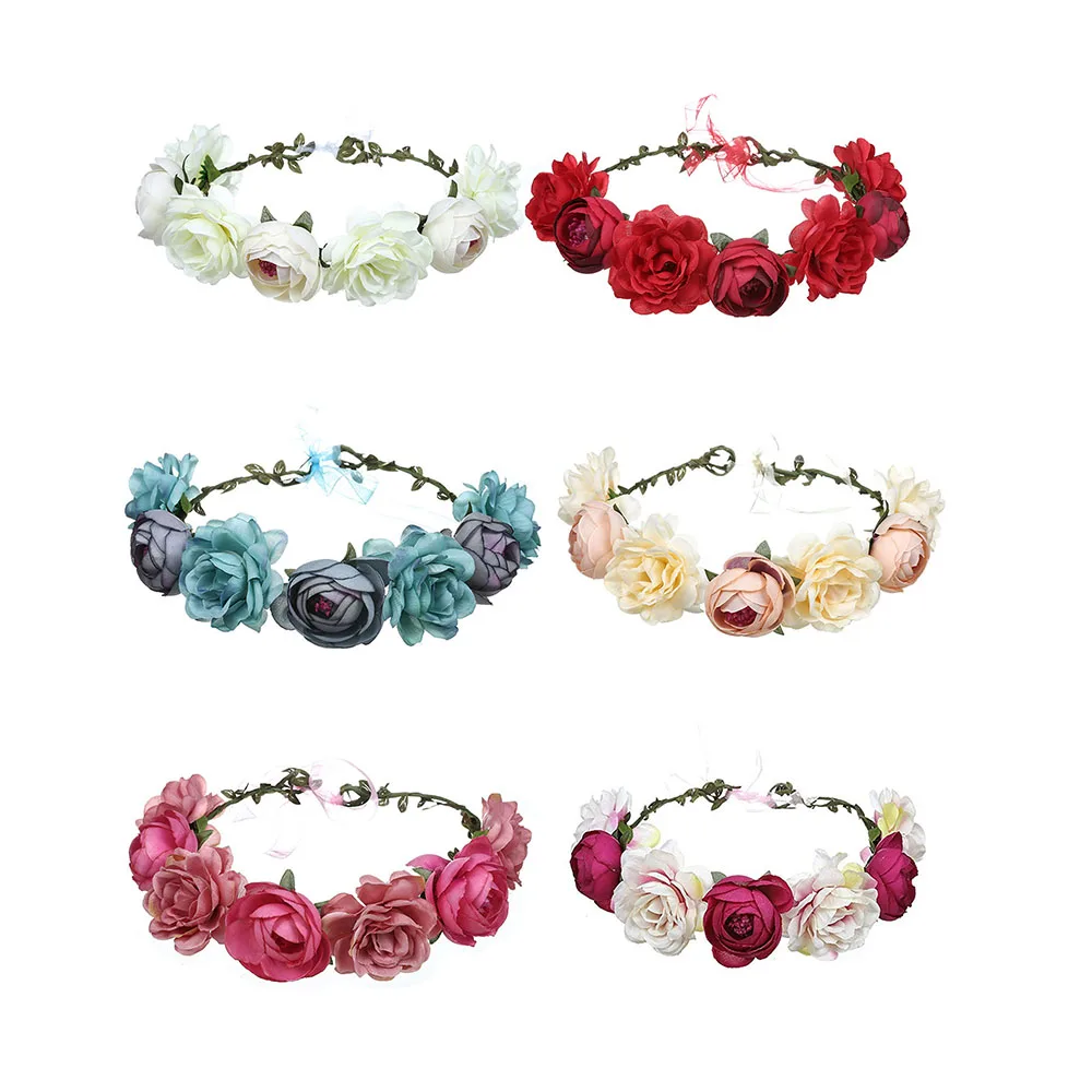 couronne de fleurs pour cheveux rouges, 38cm, accessoires pour cheveux, délicats pour fête, séance photo, usage quotidien couronne de fleurs pour cheveux rouges, 38cm, accessoires pour cheveux, délicats pour fête, séance photo, usage quotidien