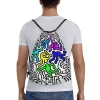 haring figures dancers proximity wstring sac à dos pour femme, sac de sport pliable, sac à provisions abstrait géométrique, rap et graffiti