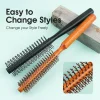 manche en bois dents en nylon brosse circulaire peigne à rouleau bouclé racine de cheveux moelleux cheveux raides peigne multifonctionnel pour hommes et femmes