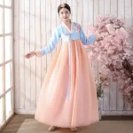 Robe Hanbok coréenne pour femmes, Costume de danse sur scène traditionnel ancien, vêtements asiatiques, Lady Palace, tissu de danse de mariage coréen