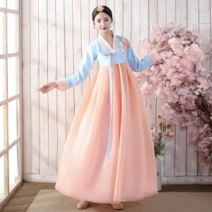 Robe Hanbok coréenne pour femmes, Costume de danse sur scène traditionnel ancien, vêtements asiatiques, Lady Palace, tissu de danse de mariage coréen Robe Hanbok coréenne pour femmes, Costume de danse sur scène traditionnel ancien, vêtements asiatiques, Lady Palace, tissu de danse de mariage coréen