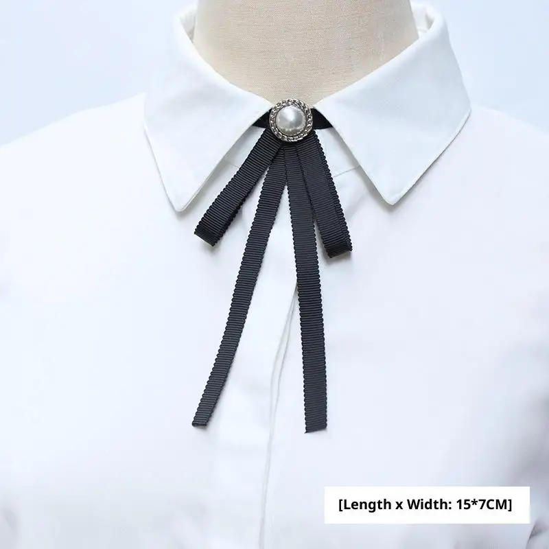 une seule pièce d'épingles de ruban à nœud papillon britannique coréen faites à la main pour femmes, noir – idéal pour le col de chemise blanc de style universitaire une seule pièce d'épingles de ruban à nœud papillon britannique coréen faites à la main pour femmes, noir – idéal pour le col de chemise blanc de style universitaire