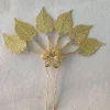 couvre chef de style ancien, coiffure thaïlandaise, couvre chef hanfu ancien, bâtons de cheveux en métal fleur, plume dorée, épingle à cheveux en forme de u pour femmes