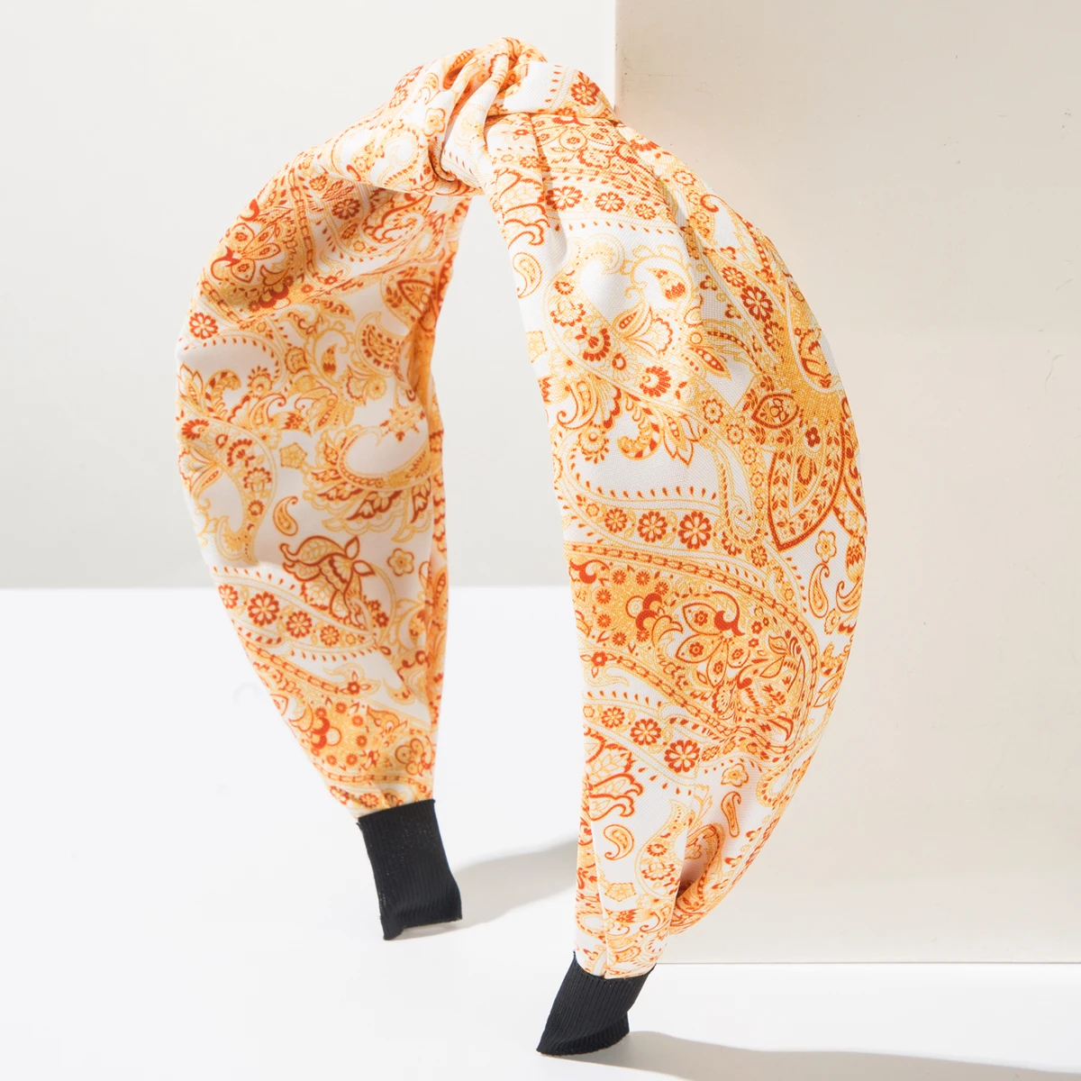 nouveau bandeau imprimé ultra large de style bohème rétro européen et américain, cheveux de style vacances en tissu de fleur de cajou pour femmes nouveau bandeau imprimé ultra large de style bohème rétro européen et américain, cheveux de style vacances en tissu de fleur de cajou pour femmes