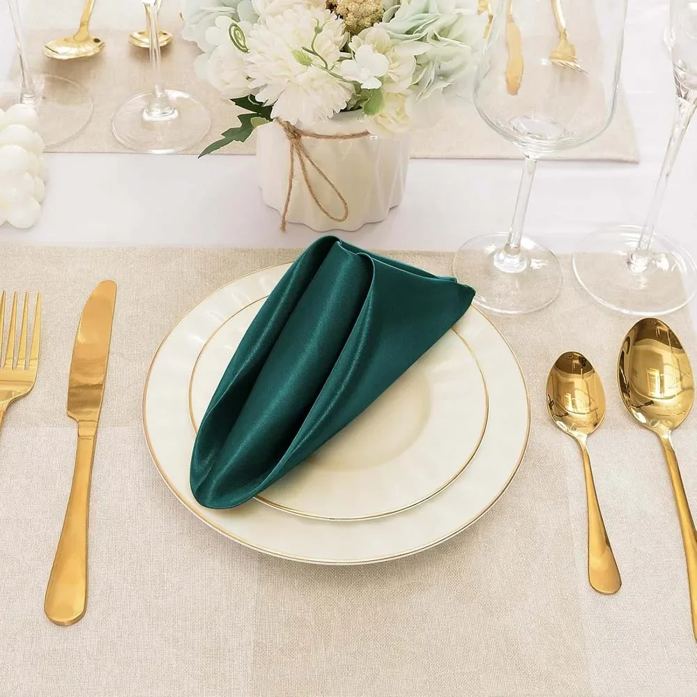 serviette de table carrée en satin lavable, serviette de service d'hôtel, mouchoir, mariage, anniversaire, décoration de banquet, 30x30cm, 6 pièces serviette de table carrée en satin lavable, serviette de service d'hôtel, mouchoir, mariage, anniversaire, décoration de banquet, 30x30cm, 6 pièces
