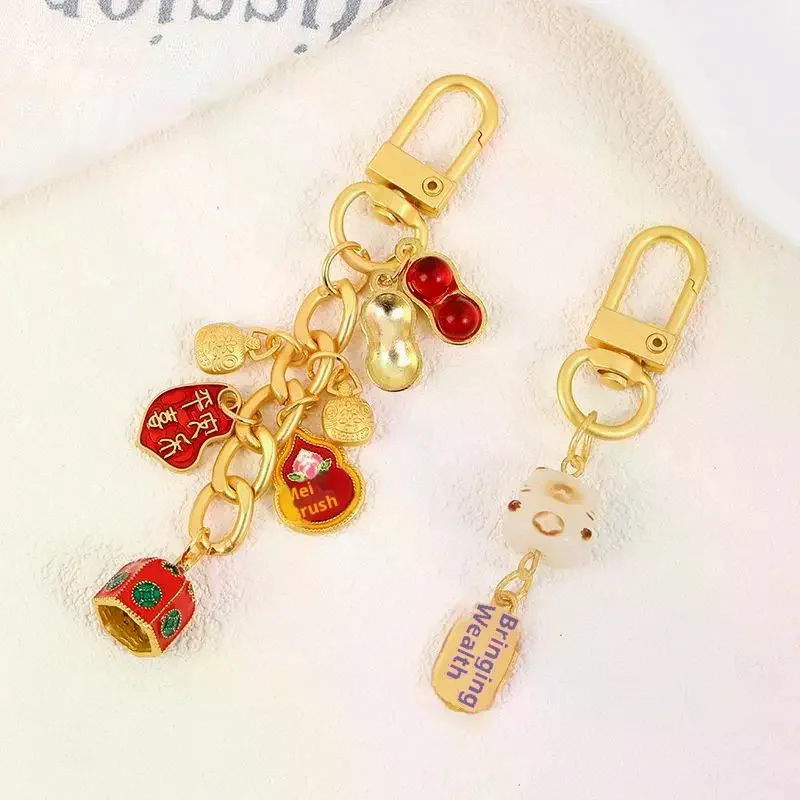 Porte-clés chat porte-bonheur mignon de Style chinois, 1 pièce, chaton de dessin animé, sac de voiture, ornements à breloques, pendentif, bijoux, cadeau de Couple Porte-clés chat porte-bonheur mignon de Style chinois, 1 pièce, chaton de dessin animé, sac de voiture, ornements à breloques, pendentif, bijoux, cadeau de Couple