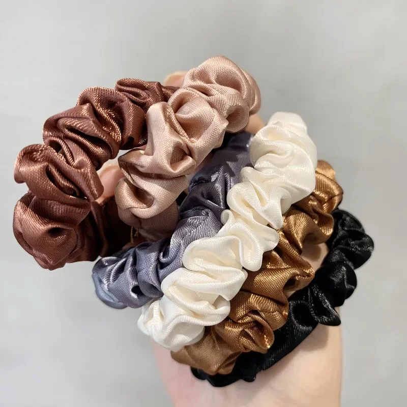 chouchous en satin de soie pour femmes et filles, 6 pièces/ensemble, attaches élastiques en soie, couleur unie, accessoires pour cheveux chouchous en satin de soie pour femmes et filles, 6 pièces/ensemble, attaches élastiques en soie, couleur unie, accessoires pour cheveux
