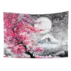 Tapisserie de paysage d&rsquo;anime montagne japonaise avec des fleurs de cerisier tapisseries Sakura Village Art esthétique tapisserie murale tapisserie de maison