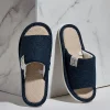pantoufles en lin pour hommes, pantoufles confortables à bout ouvert et respirantes pour chambre à coucher, chaussures d'été pour hommes et femmes, printemps et automne