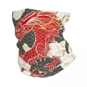 Personnalisé chinois Dragon rouge Totem hiver bandeau cou plus chaud Ski course Tube écharpe Tradition Style asiatique visage Bandana guêtre