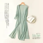 Cardigan tricoté pour femmes, Kimono Long d’été, chemisier fin, haut Boho, chemise de plage surdimensionnée, automne 2025 Cardigan tricoté pour femmes, Kimono Long d’été, chemisier fin, haut Boho, chemise de plage surdimensionnée, automne 2025