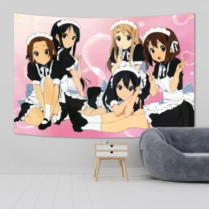 Japon Kawaii Anime Sentez-vous K-ON! Tapisserie murale pour salon, décor de chambre à coucher, bannières de fête pour dortoir universitaire