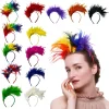 652f bandeau plumes 1920s bandeau mardi gras bandeau plumes à clapet bandeau à clapet casque burlesque avec plumes