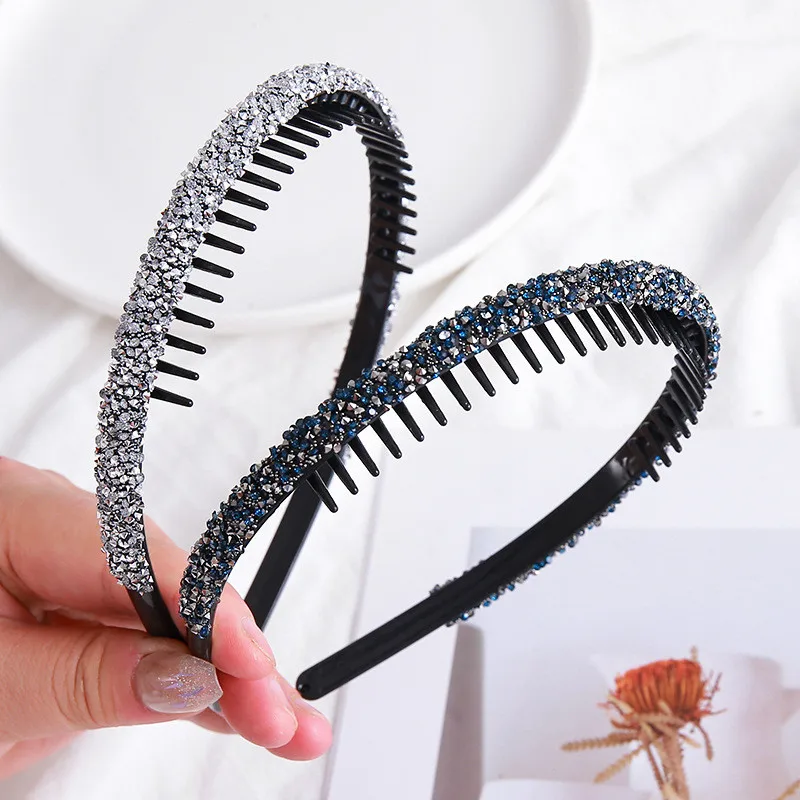 bandeau de cheveux antidérapant en strass, couronne crânienne haute, finition de cheveux cassés, lavage du visage, accessoires pour cheveux polyvalents bandeau de cheveux antidérapant en strass, couronne crânienne haute, finition de cheveux cassés, lavage du visage, accessoires pour cheveux polyvalents