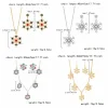 ensemble de bijoux de noël en alliage de zinc, pendentif en strass, boucles d'oreilles pendantes, collier flocon de neige coloré, quotidien
