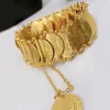 Bracelets de manchette plaqués or pour femmes, totem turc, bijoux ethniques, pièce de monnaie de luxe, bracelet pour patients, oman