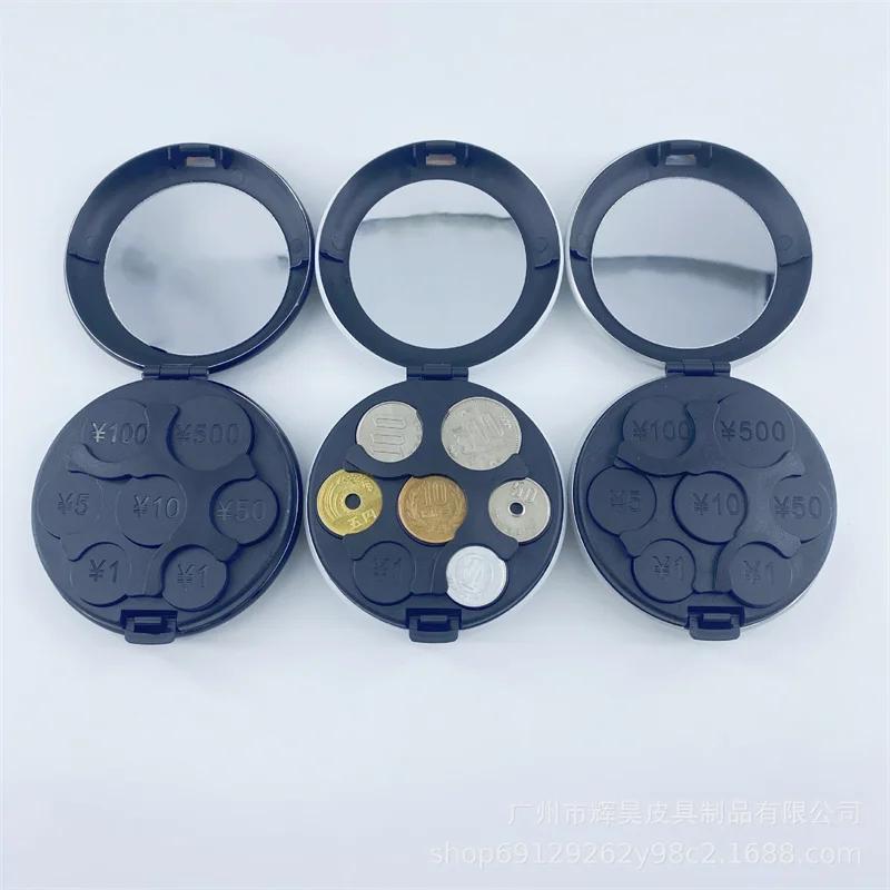 Distributeur de pièces de monnaie japonais rond, porte-monnaie, porte-monnaie, boîte de rangement, porte-monnaie en plastique en alliage d’aluminium Distributeur de pièces de monnaie japonais rond, porte-monnaie, porte-monnaie, boîte de rangement, porte-monnaie en plastique en alliage d’aluminium