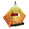 agatsuma zenitsu kimono cosplay costume pour femme, lolita japonaise, robe de femme de chambre, tenue
