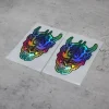 Autocollant de voiture masque Oni holographique 1 pièce, décor tendance de Style japonais, facile à appliquer sur les véhicules, présentation de personnalité