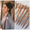 bâton à cheveux en bois avec pompon classique, épingle à cheveux hanfu de style ethnique chinois, couvre chef hanfu, baguettes pour cheveux, accessoires cheongsam