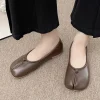 style japonais tabi ninja chaussures femmes confortables en cuir appartements fendu sabot orteil mocassins femme mary jean mocasines dames ballerine chaussure