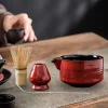 plat à thé japonais, ensemble d'ustensiles à fouet matcha et plateau à bol matcha, fouet en bambou, accessoires de cérémonie du thé 4 pièces