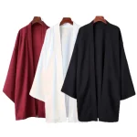 Cardigan à manches longues pour hommes, couleur unie, chemise Kimono longue, vêtements traditionnels asiatiques, Yukata Haori, manteau, 6 couleurs, Kimono japonais Cardigan à manches longues pour hommes, couleur unie, chemise Kimono longue, vêtements traditionnels asiatiques, Yukata Haori, manteau, 6 couleurs, Kimono japonais
