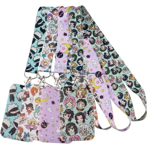 Porte-badge de carte d&rsquo;anime japonais, lanières de manchon de carte d&rsquo;identité, porte-clés, ULde suspension, porte-clés, accessoires mignons, cadeaux d&rsquo;amis
