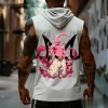 dragon ball majin buu anime hommes sans manches à capuche gilet imprimé graphique muscle débardeur streetwear été gymnastique entraînement haut décontracté