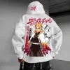 demon slayer – pull à capuche pour hommes, kyojuro rengoku, anime japonais, printemps et automne, tenue parent enfant à manches longues pour garçons