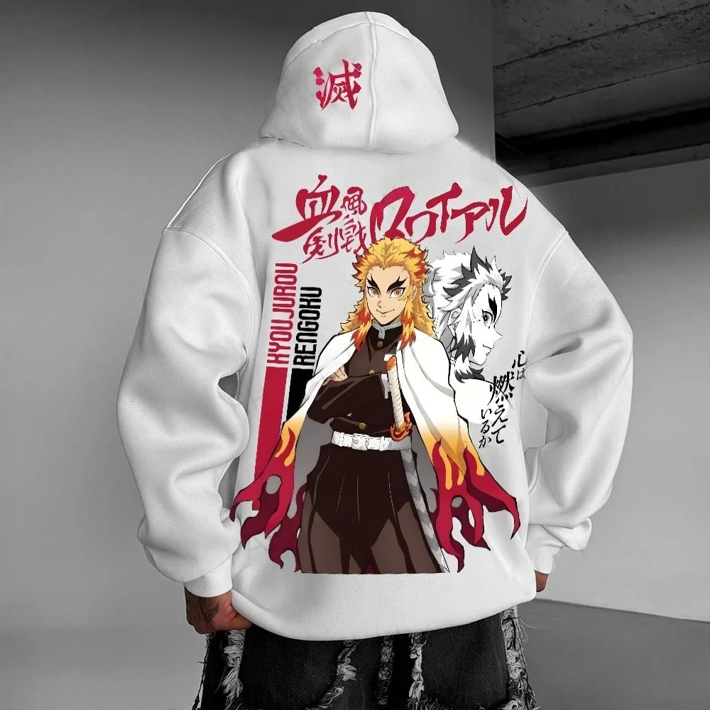 demon slayer – pull à capuche pour hommes, kyojuro rengoku, anime japonais, printemps et automne, tenue parent enfant à manches longues pour garçons demon slayer – pull à capuche pour hommes, kyojuro rengoku, anime japonais, printemps et automne, tenue parent enfant à manches longues pour garçons