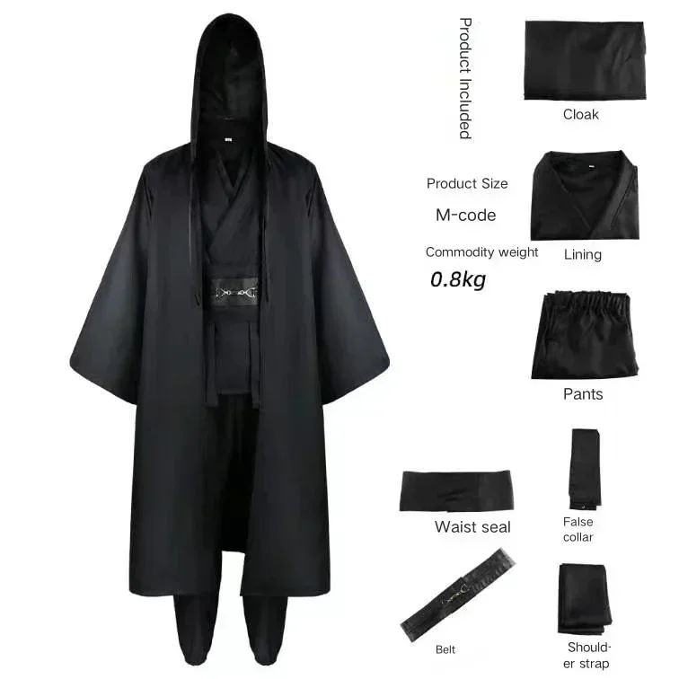 anime obi wan kenobi hommes costume robe adulte mâle jedi chevalier tunique costume à capuche uniforme ensemble complet halloween cosplay cape anime obi wan kenobi hommes costume robe adulte mâle jedi chevalier tunique costume à capuche uniforme ensemble complet halloween cosplay cape