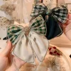 pinces à cheveux avec nœud en tissu vintage, barrette en strass, pince de printemps, mode queue de cheval, épingles à cheveux pour femmes, accessoires pour cheveux