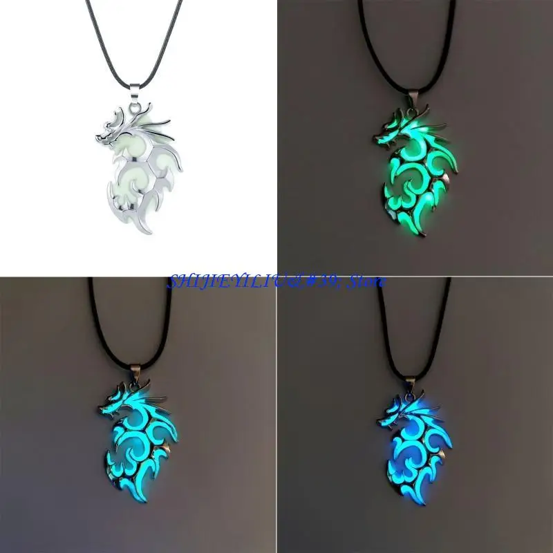 e21f luminous mens animal dragon collier pendeur dans le cadeau d'halloween bijoux e21f luminous mens animal dragon collier pendeur dans le cadeau d'halloween bijoux